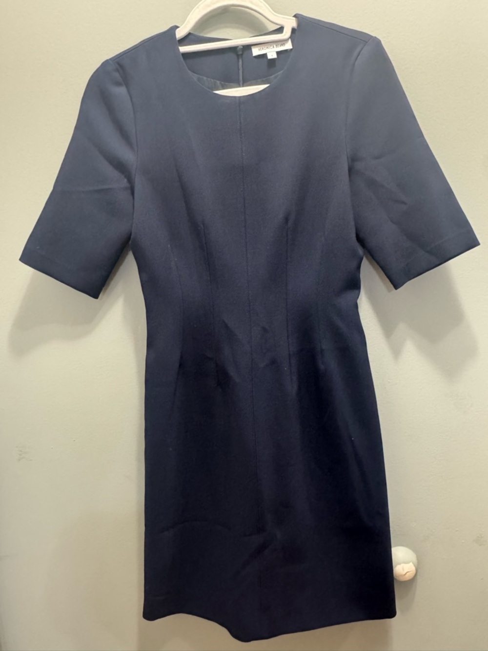 Veronica Beard Navy Short-Sleeve Mini Dress